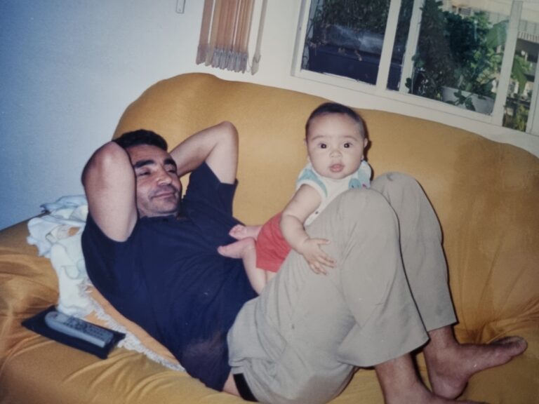 Aninha com seu pai