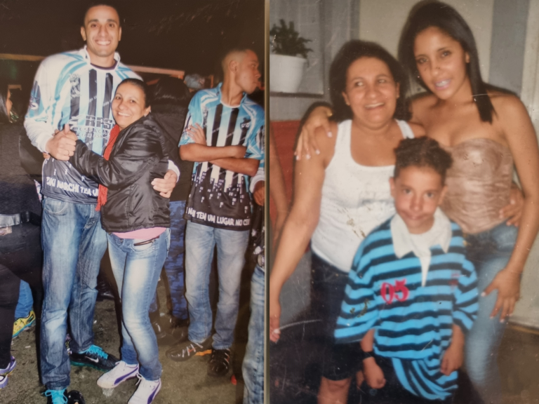 Penha com seus filhos Rafael, Carol e Gustavo